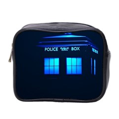 Blue Tardis Doctor Who Police Call Box Mini Toiletries Bag (two Sides) by Cendanart