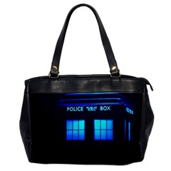 Blue Tardis Doctor Who Police Call Box Oversize Office Handbag by Cendanart