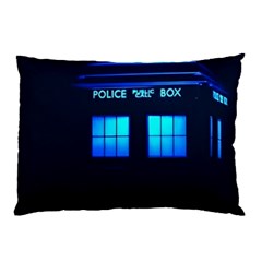 Blue Tardis Doctor Who Police Call Box Pillow Case (two Sides) by Cendanart