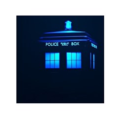 Blue Tardis Doctor Who Police Call Box Square Satin Scarf (30  X 30 ) by Cendanart