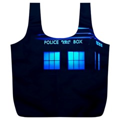 Blue Tardis Doctor Who Police Call Box Full Print Recycle Bag (xxxl) by Cendanart