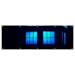 Blue Tardis Doctor Who Police Call Box Banner And Sign 12  X 4  by Cendanart