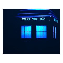 Blue Tardis Doctor Who Police Call Box Premium Plush Fleece Blanket (large) by Cendanart