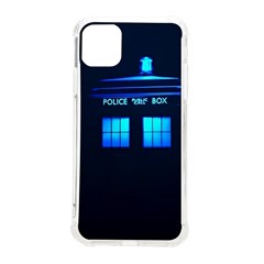 Blue Tardis Doctor Who Police Call Box Iphone 11 Pro Max 6 5 Inch Tpu Uv Print Case by Cendanart