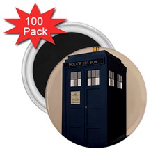 Tardis Doctor Who Minimal Minimalism 2 25  Magnets (100 Pack)  by Cendanart