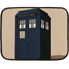 Tardis Doctor Who Minimal Minimalism Fleece Blanket (mini) by Cendanart