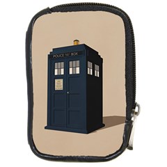 Tardis Doctor Who Minimal Minimalism Compact Camera Leather Case by Cendanart