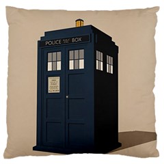 Tardis Doctor Who Minimal Minimalism Standard Premium Plush Fleece Cushion Case (one Side) by Cendanart