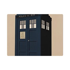 Tardis Doctor Who Minimal Minimalism Premium Plush Fleece Blanket (mini) by Cendanart