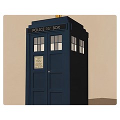 Tardis Doctor Who Minimal Minimalism Premium Plush Fleece Blanket (medium) by Cendanart