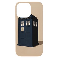 Tardis Doctor Who Minimal Minimalism Iphone 14 Pro Max Black Uv Print Case by Cendanart