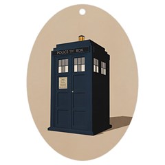 Tardis Doctor Who Minimal Minimalism Uv Print Acrylic Ornament Oval by Cendanart