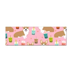 Corgi Bubble Boba Tea Pink Pattern Sticker (Bumper)