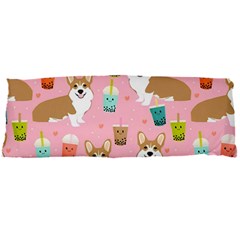 Corgi Bubble Boba Tea Pink Pattern Body Pillow Case Dakimakura (two Sides) by Cendanart