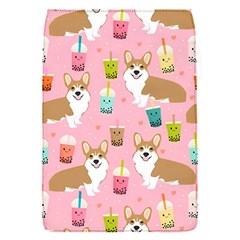 Corgi Bubble Boba Tea Pink Pattern Removable Flap Cover (S)