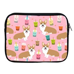 Corgi Bubble Boba Tea Pink Pattern Apple Ipad 2/3/4 Zipper Cases by Cendanart