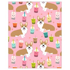 Corgi Bubble Boba Tea Pink Pattern Drawstring Bag (Small)