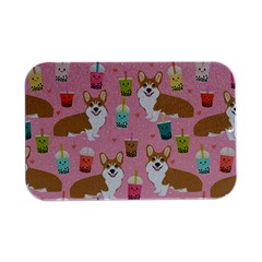 Corgi Bubble Boba Tea Pink Pattern Open Lid Metal Box (silver)   by Cendanart