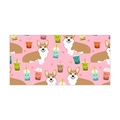 Corgi Bubble Boba Tea Pink Pattern Yoga Headband