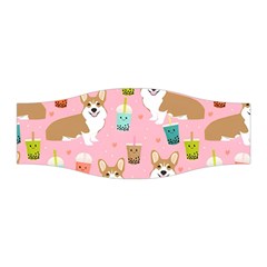 Corgi Bubble Boba Tea Pink Pattern Stretchable Headband