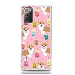 Corgi Bubble Boba Tea Pink Pattern Samsung Galaxy Note 20 TPU UV Case