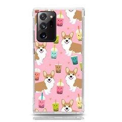 Corgi Bubble Boba Tea Pink Pattern Samsung Galaxy Note 20 Ultra TPU UV Case