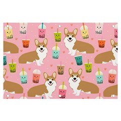 Corgi Bubble Boba Tea Pink Pattern Banner And Sign 6  X 4  by Cendanart