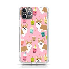 Corgi Bubble Boba Tea Pink Pattern iPhone 11 Pro 5.8 Inch TPU UV Print Case