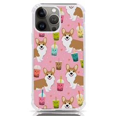 Corgi Bubble Boba Tea Pink Pattern iPhone 13 Pro Max TPU UV Print Case