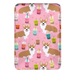 Corgi Bubble Boba Tea Pink Pattern Rectangular Glass Fridge Magnet (4 Pack)