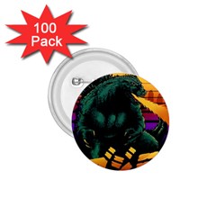 Godzilla Retrowave 1 75  Buttons (100 Pack) 