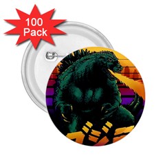 Godzilla Retrowave 2 25  Buttons (100 Pack) 