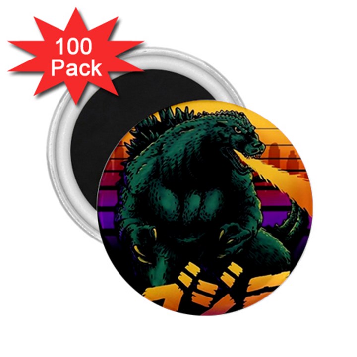 Godzilla Retrowave 2.25  Magnets (100 pack) 