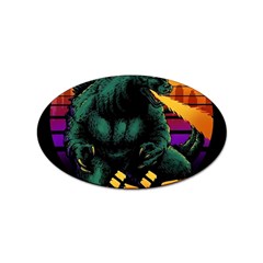 Godzilla Retrowave Sticker (oval) by Cendanart