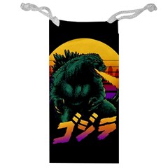 Godzilla Retrowave Jewelry Bag by Cendanart