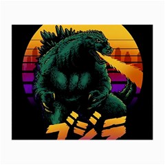 Godzilla Retrowave Small Glasses Cloth (2 Sides) by Cendanart