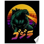 Godzilla Retrowave Canvas 11  x 14  10.95 x13.48  Canvas - 1