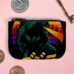 Godzilla Retrowave Mini Coin Purse by Cendanart