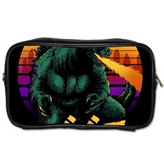 Godzilla Retrowave Toiletries Bag (two Sides) by Cendanart