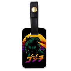 Godzilla Retrowave Luggage Tag (one Side) by Cendanart