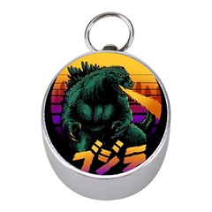 Godzilla Retrowave Mini Silver Compasses by Cendanart