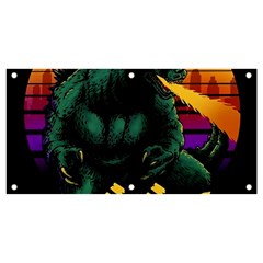 Godzilla Retrowave Banner And Sign 4  X 2  by Cendanart