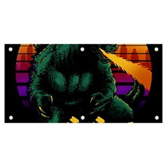 Godzilla Retrowave Banner And Sign 6  X 3  by Cendanart