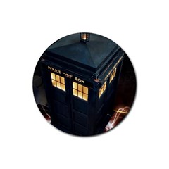 Tardis Bbc Doctor Who Dr Who Rubber Round Coaster (4 Pack) by Cendanart