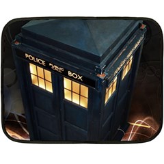 Tardis Bbc Doctor Who Dr Who Fleece Blanket (mini) by Cendanart