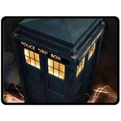 Tardis Bbc Doctor Who Dr Who Fleece Blanket (large) by Cendanart