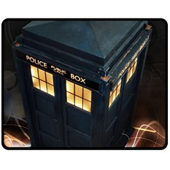 Tardis Bbc Doctor Who Dr Who Fleece Blanket (medium) by Cendanart