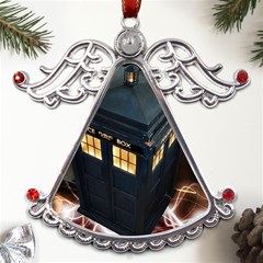 Tardis Bbc Doctor Who Dr Who Metal Angel With Crystal Ornament