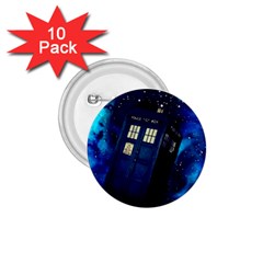 Tardis Doctor Who Space Galaxy 1 75  Buttons (10 Pack) by Cendanart