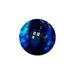 Tardis Doctor Who Space Galaxy Golf Ball Marker by Cendanart